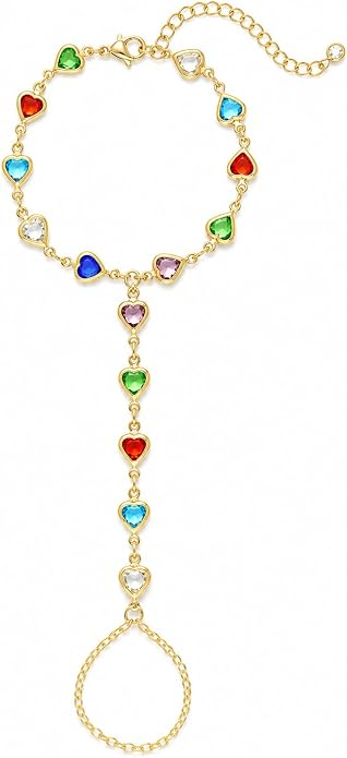 14K Gold Plated Hand Chain Bracelet Set