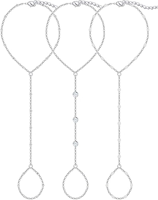 14K Gold Plated Hand Chain Bracelet Set