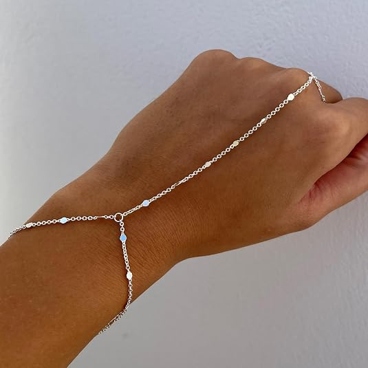 14K Gold Plated Hand Chain Bracelet Set
