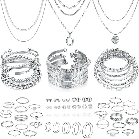 68-Piece Gold Jewelry Set for Women