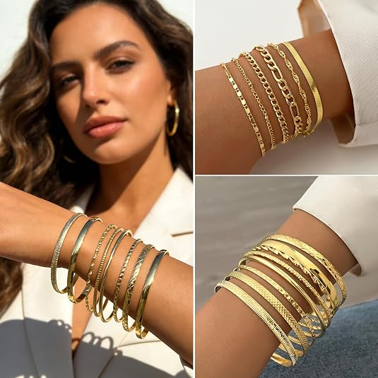 68-Piece Gold Jewelry Set for Women