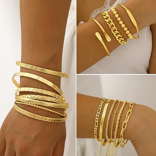 68-Piece Gold Jewelry Set for Women