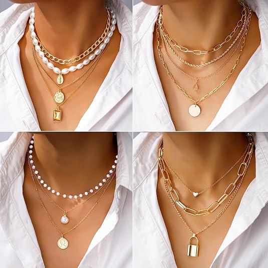 68-Piece Gold Jewelry Set for Women