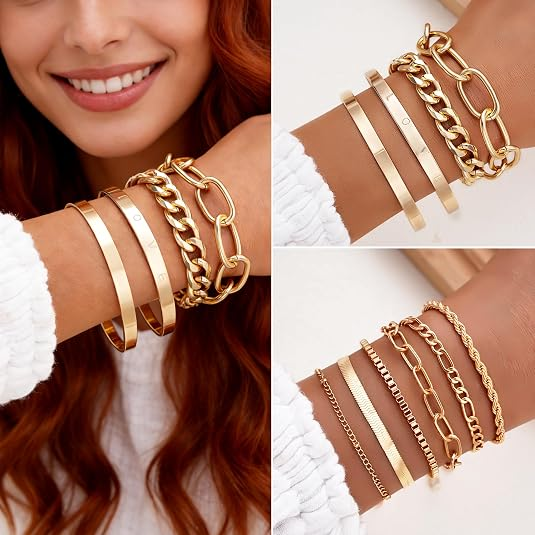 68-Piece Gold Jewelry Set for Women