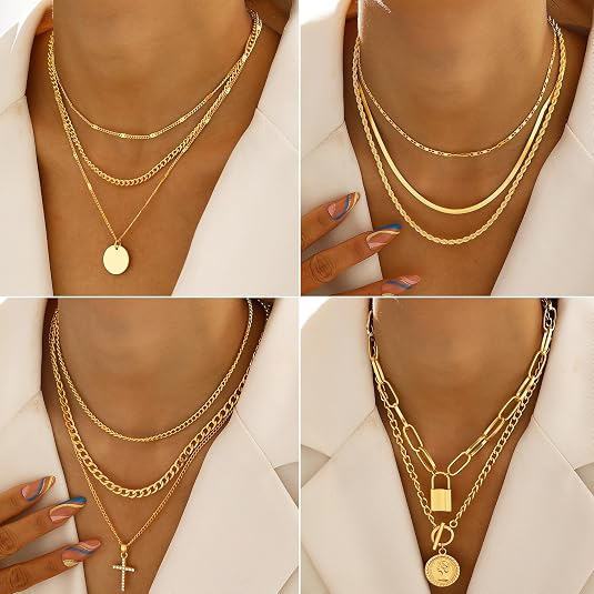 68-Piece Gold Jewelry Set for Women