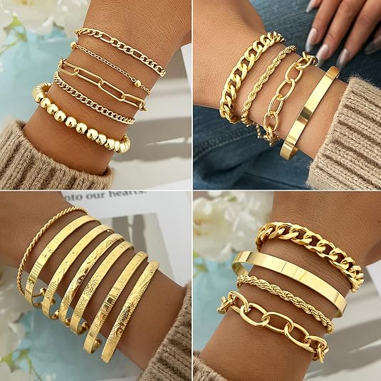 68-Piece Gold Jewelry Set for Women