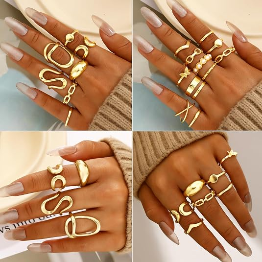 68-Piece Gold Jewelry Set for Women