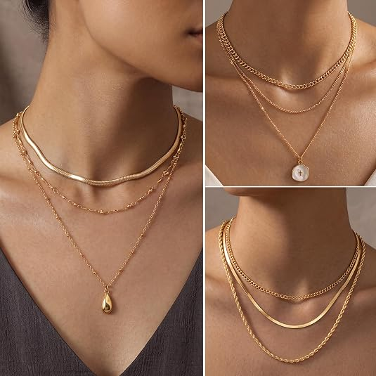 68-Piece Gold Jewelry Set for Women