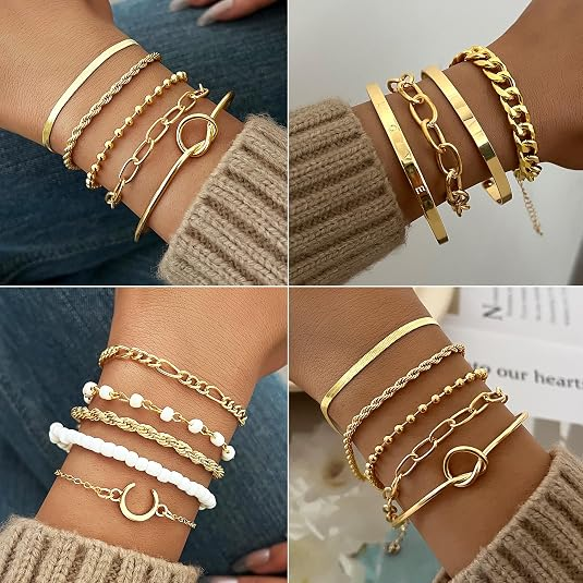 68-Piece Gold Jewelry Set for Women
