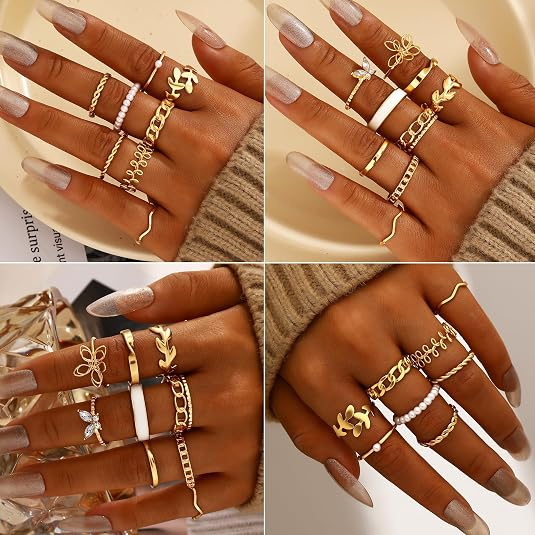 68-Piece Gold Jewelry Set for Women
