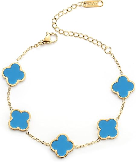 Elegant Gold Four Leaf Clover Bracelet