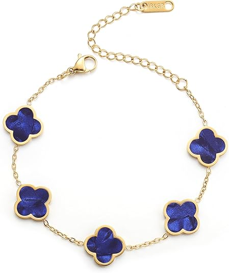 Elegant Gold Four Leaf Clover Bracelet