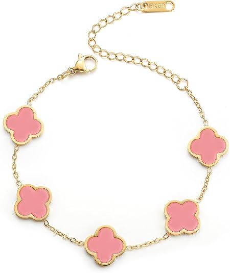 Elegant Gold Four Leaf Clover Bracelet