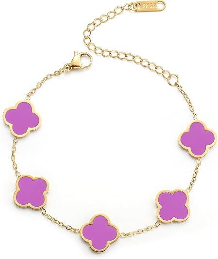 Elegant Gold Four Leaf Clover Bracelet