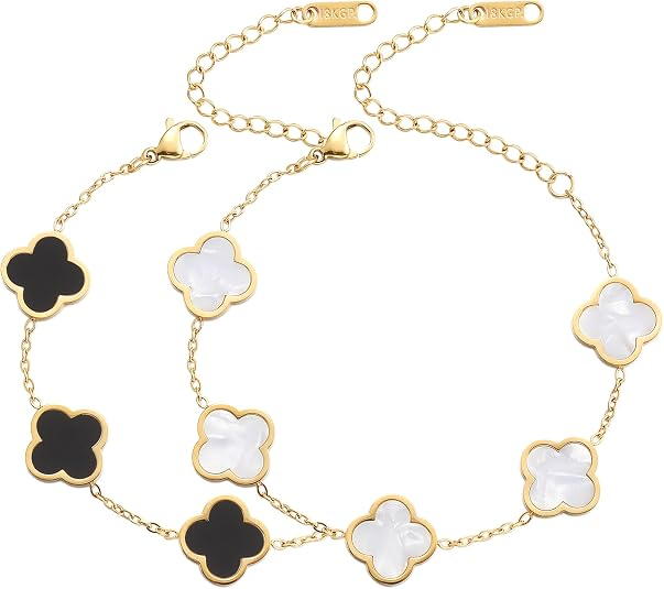 Elegant Gold Four Leaf Clover Bracelet