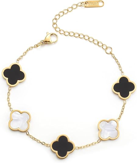 Elegant Gold Four Leaf Clover Bracelet