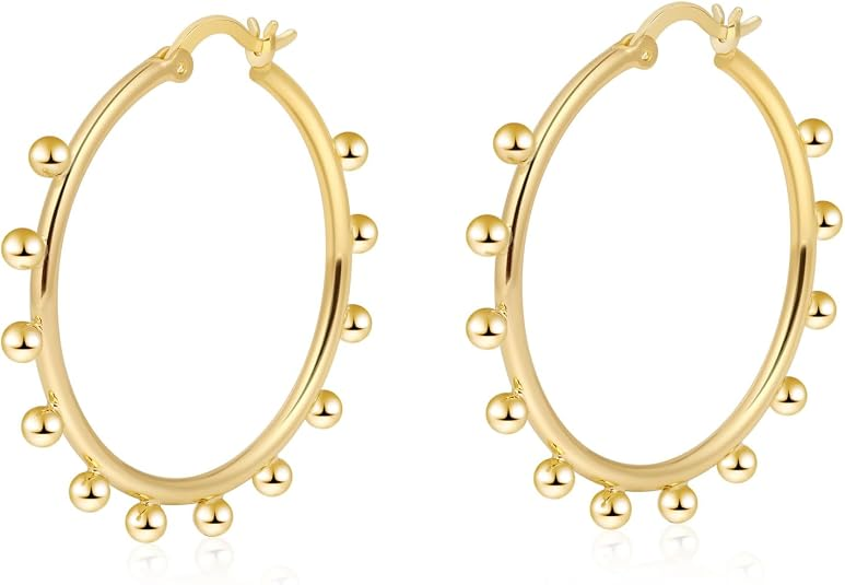 Chunky 14K Gold Plated Stud Earrings