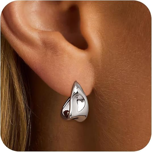 Chunky 14K Gold Plated Stud Earrings