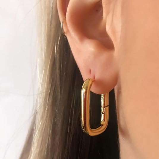 Chunky 14K Gold Plated Stud Earrings