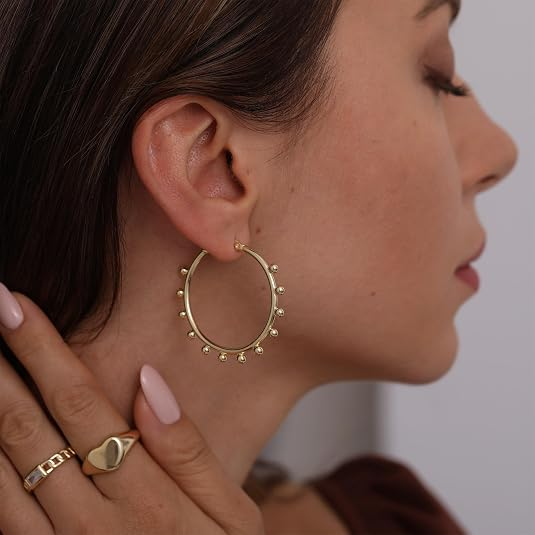 Chunky 14K Gold Plated Stud Earrings