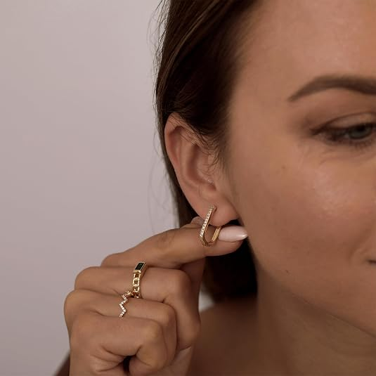 Chunky 14K Gold Plated Stud Earrings